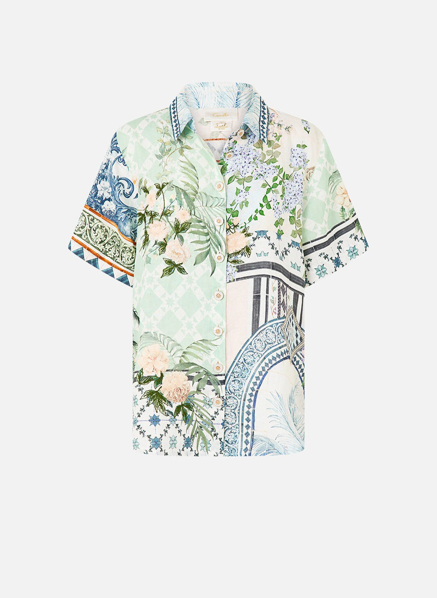 Camilla shirt with print 'Jardim party' 
