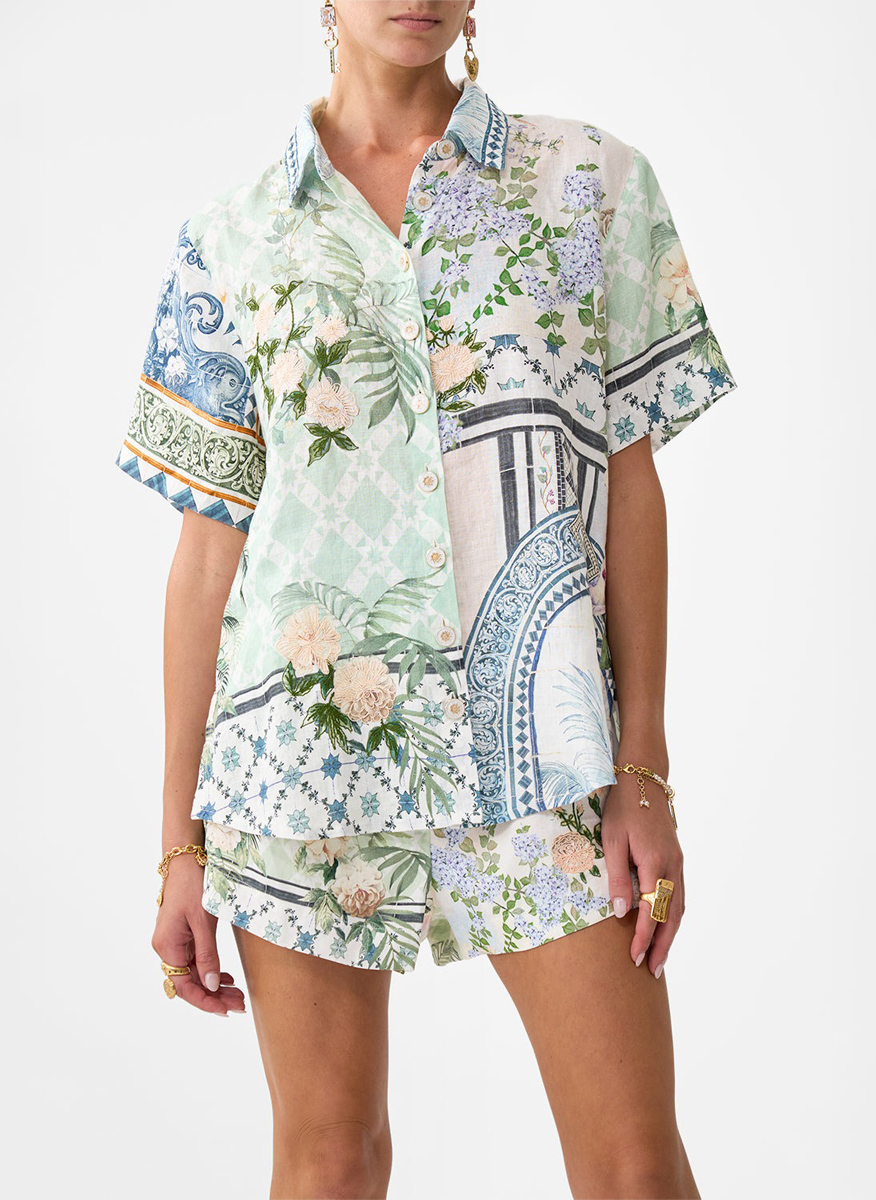 Camilla shirt with print 'Jardim party' 