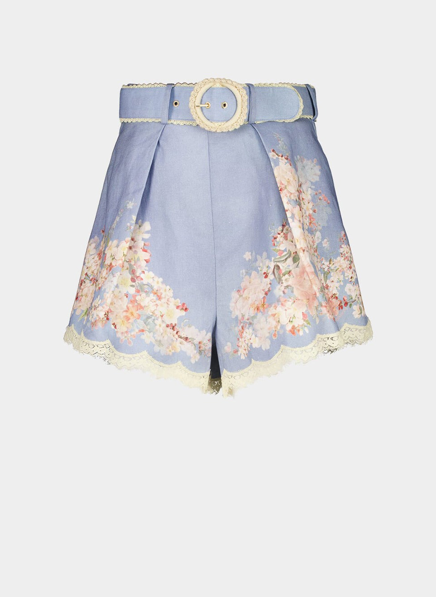 Zimmermann 'Blue Botanical' printed shorts