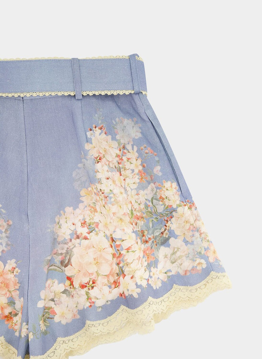 Zimmermann 'Blue Botanical' printed shorts