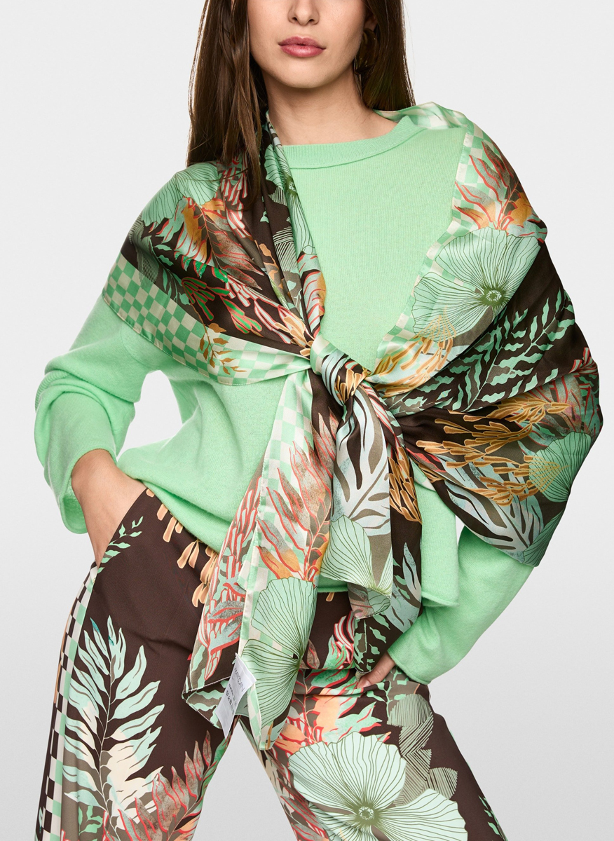 Копринен шал с принт Marc Cain Collections