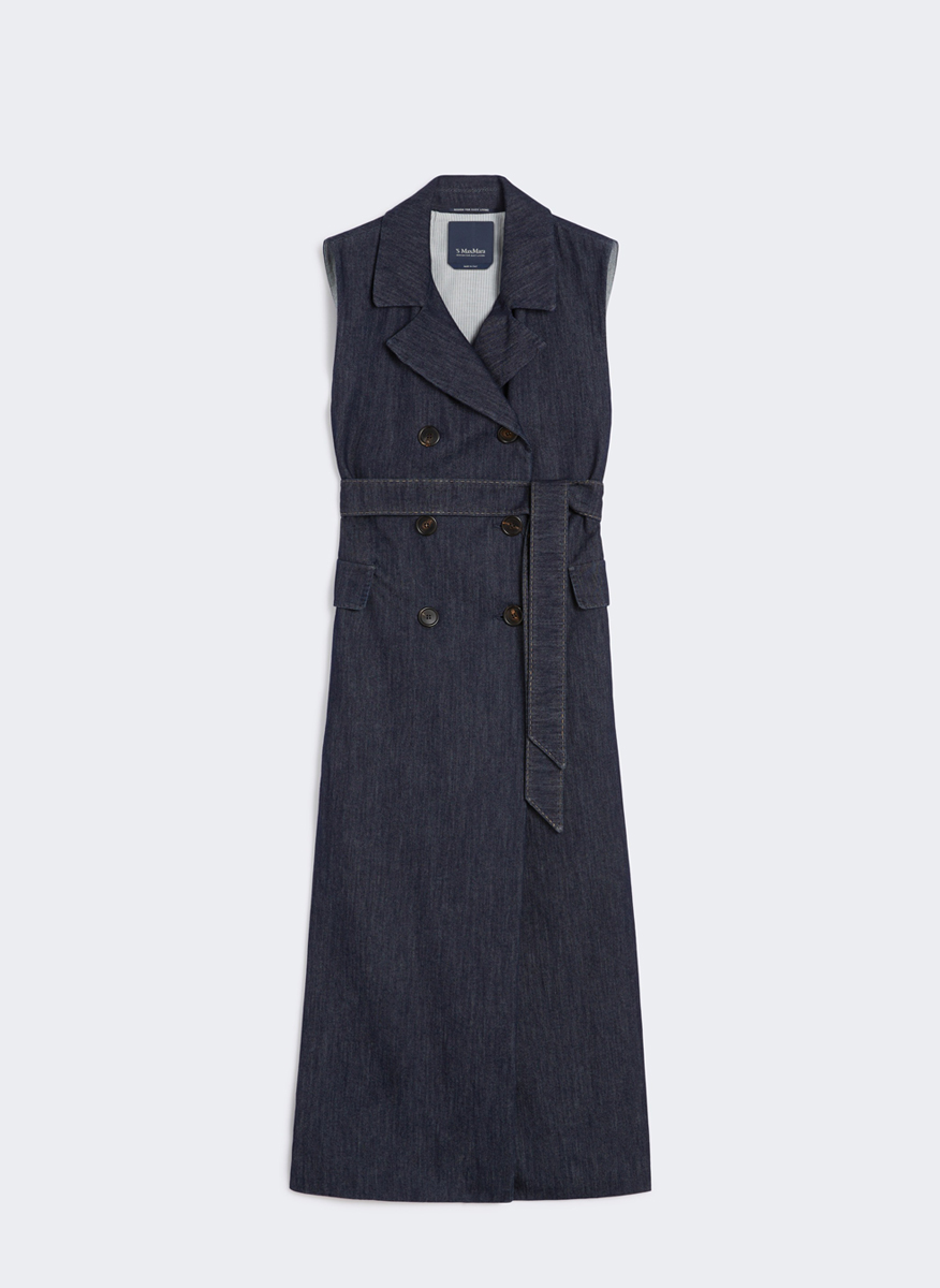 'S Max Mara Greta long waistcoat in denim
