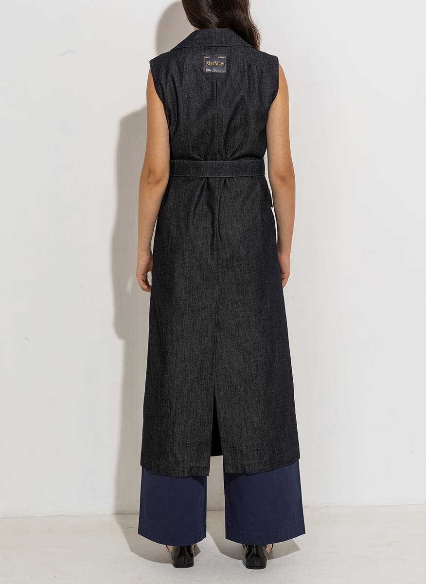 'S Max Mara Greta long waistcoat in denim