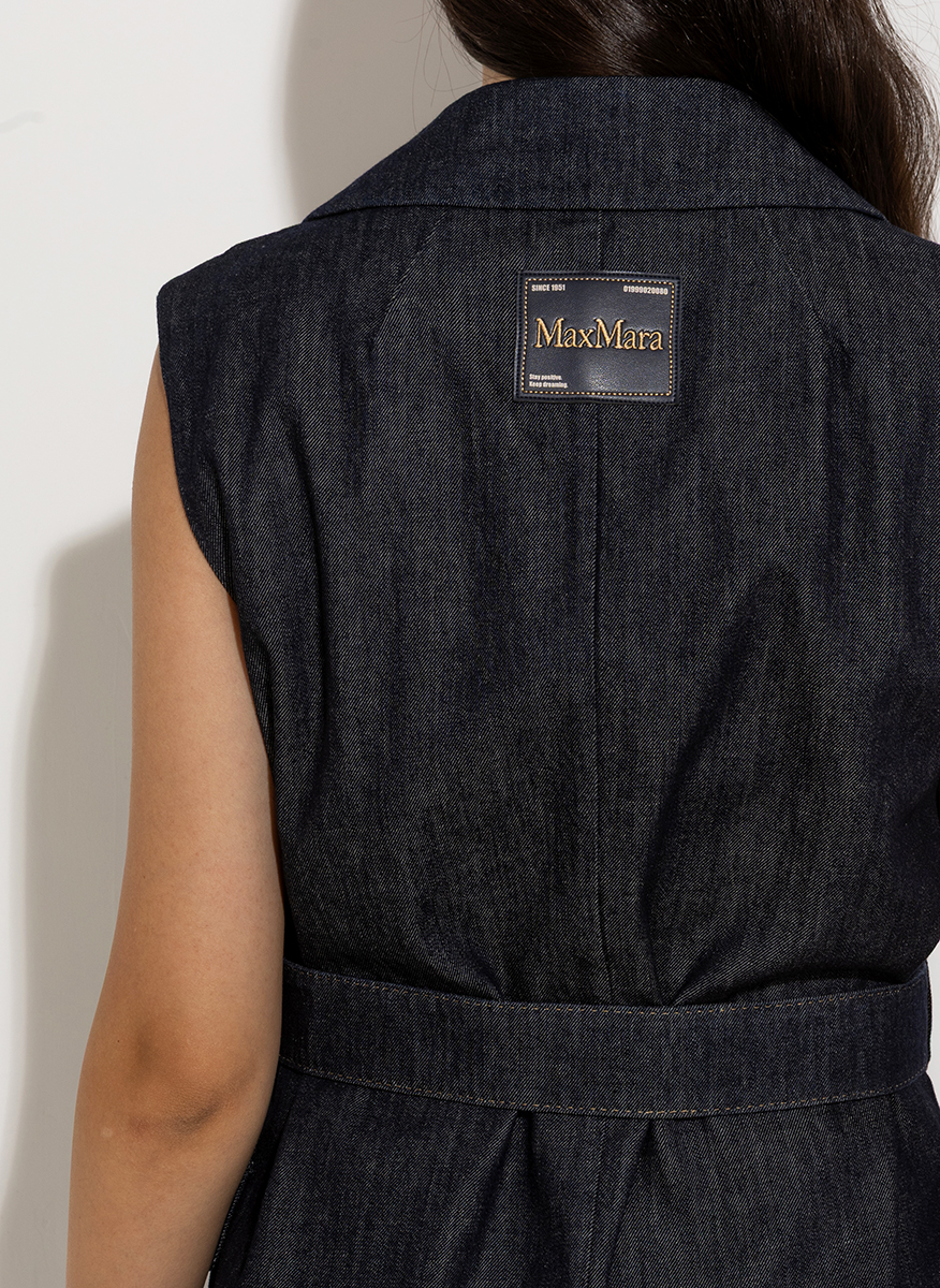 'S Max Mara Greta long waistcoat in denim
