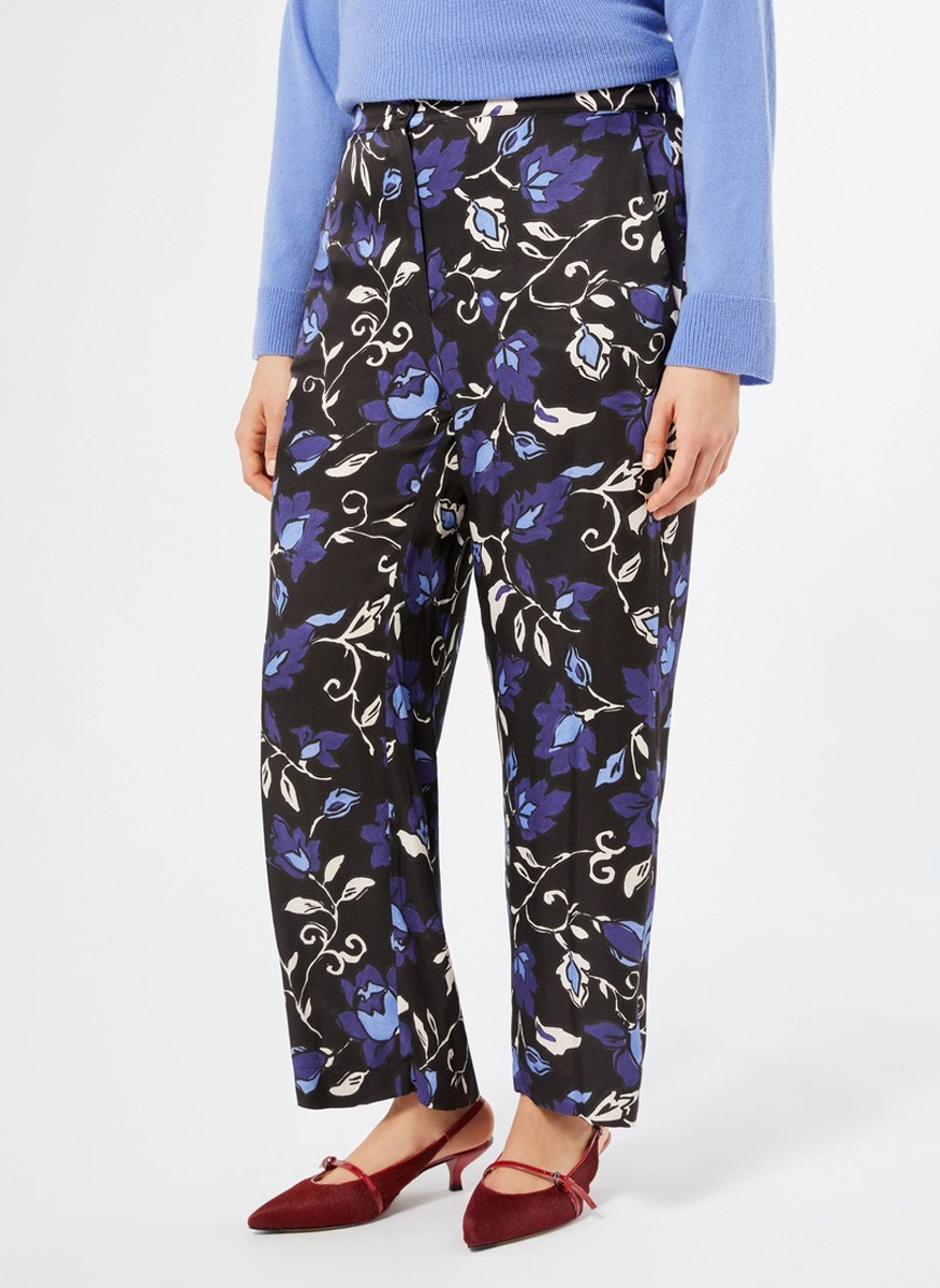 Marina Rinaldi Lauto straight-fit trousers in viscose twill fabric