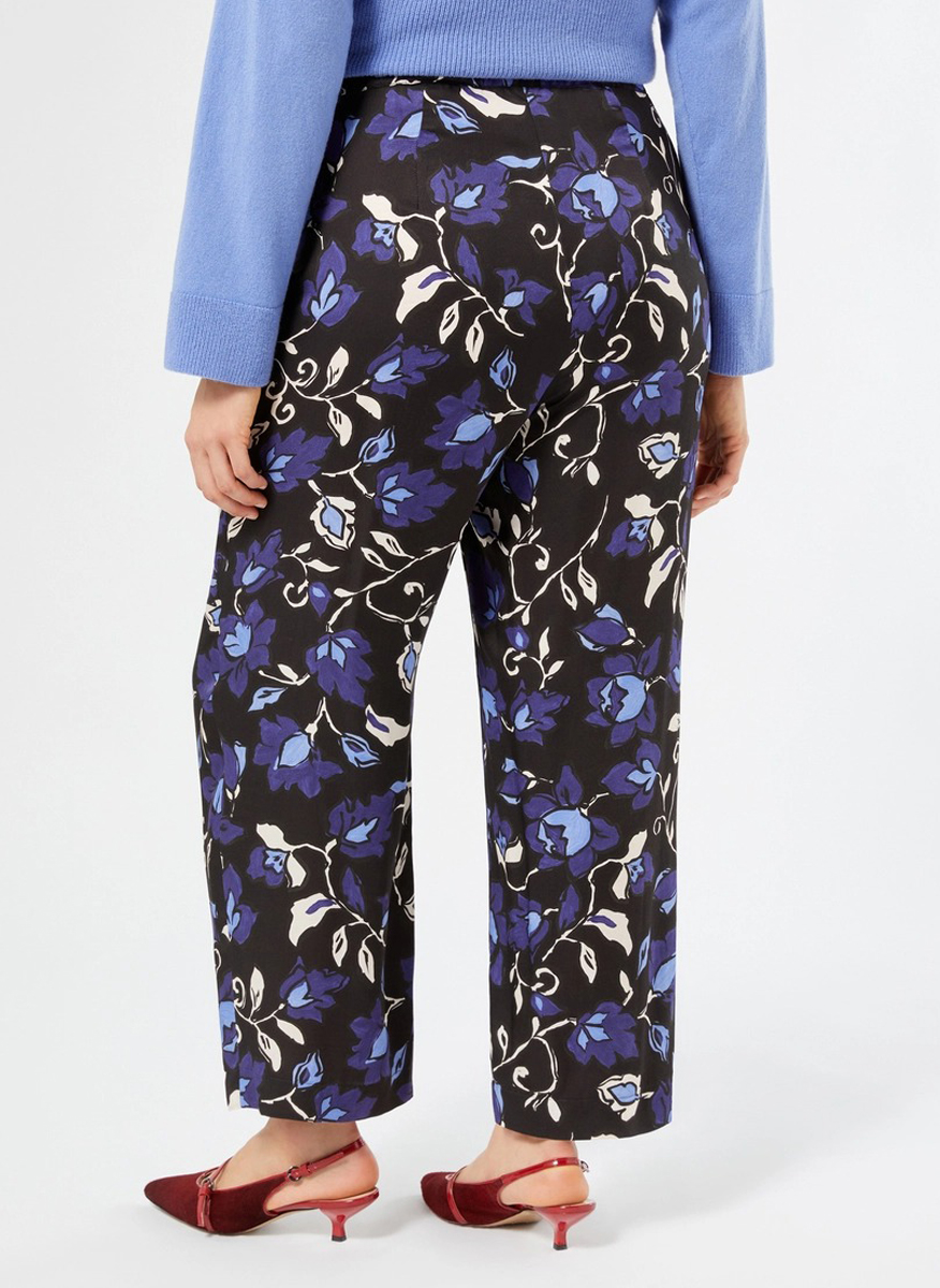 Marina Rinaldi Lauto straight-fit trousers in viscose twill fabric