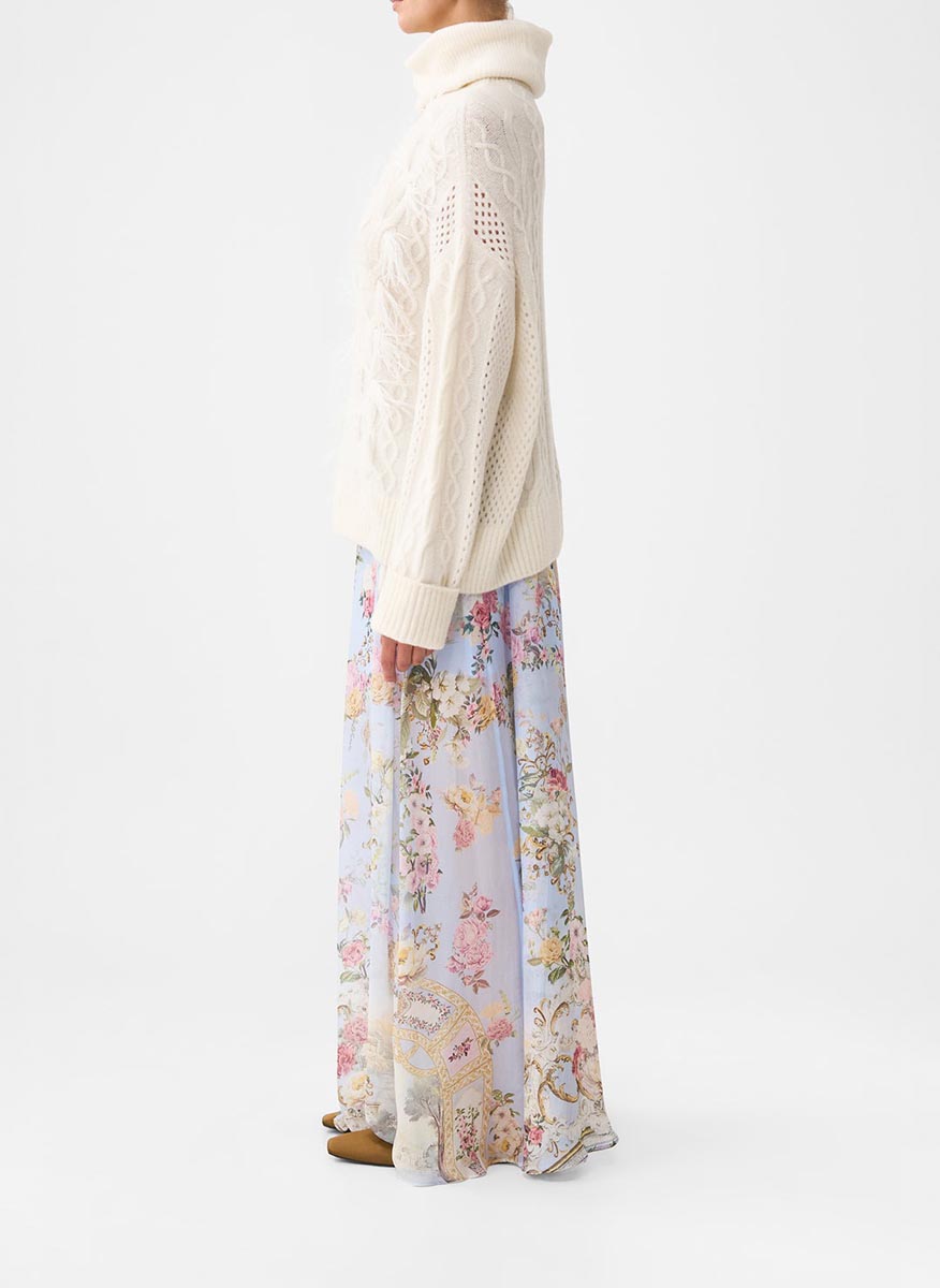 Camilla 'Tiled in time' jumper with feathers