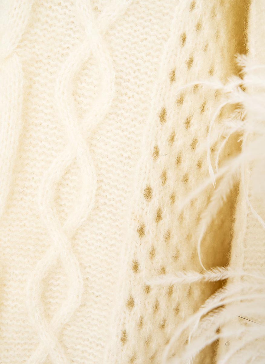 Camilla 'Tiled in time' jumper with feathers