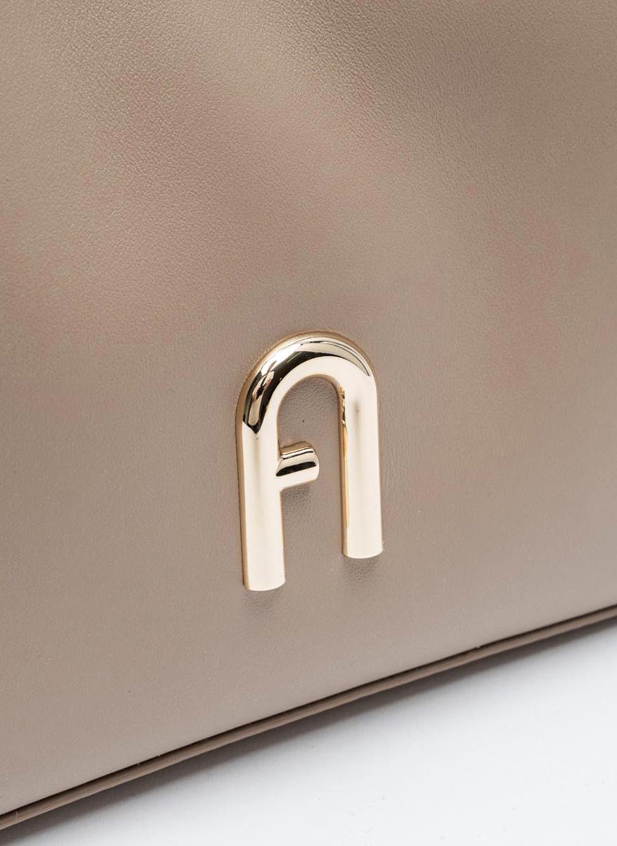 Furla Diamante Greige shoulder bag in leather