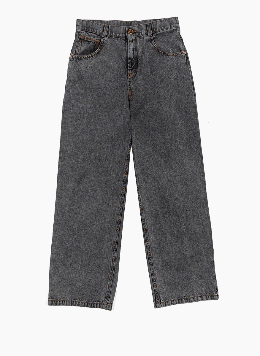 Brunello Cucinelli Kids 12 denim trousers with monili