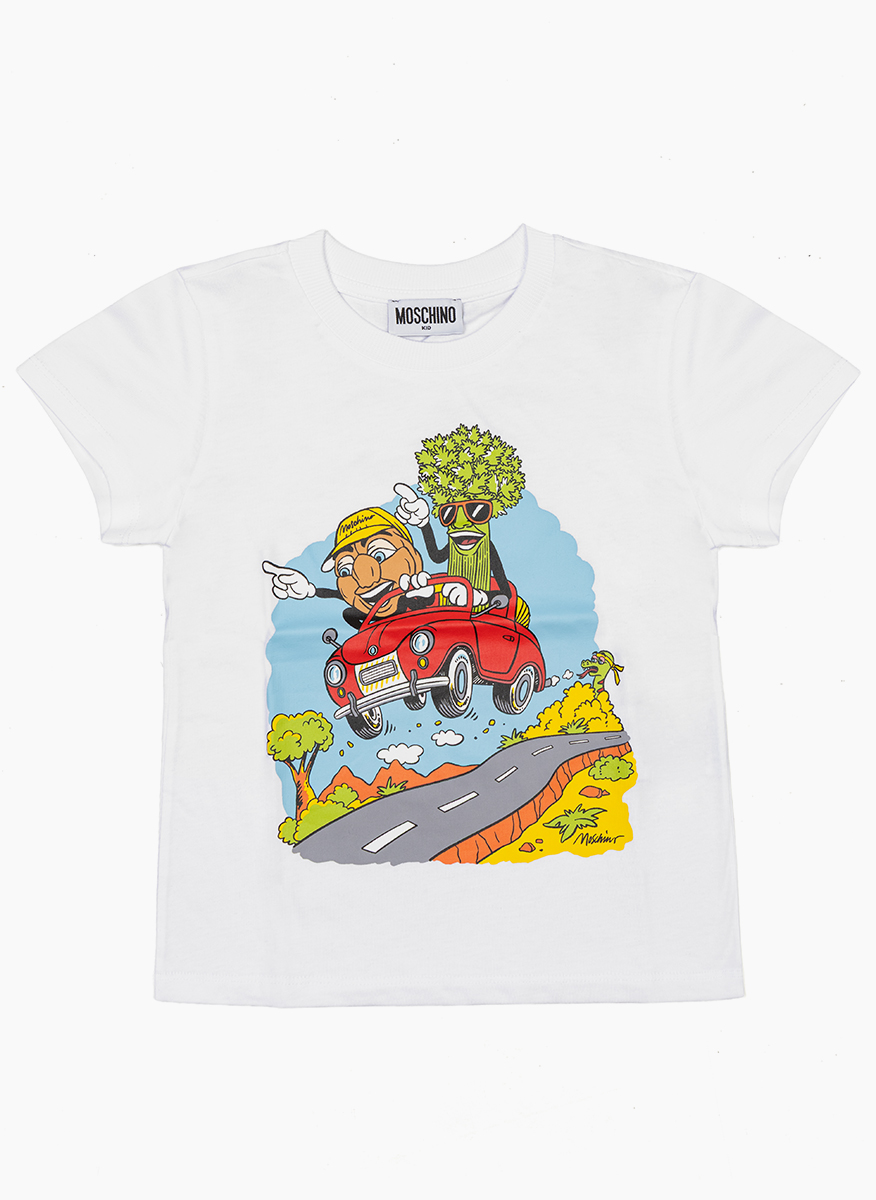 Тишърт с принт Moschino Kids