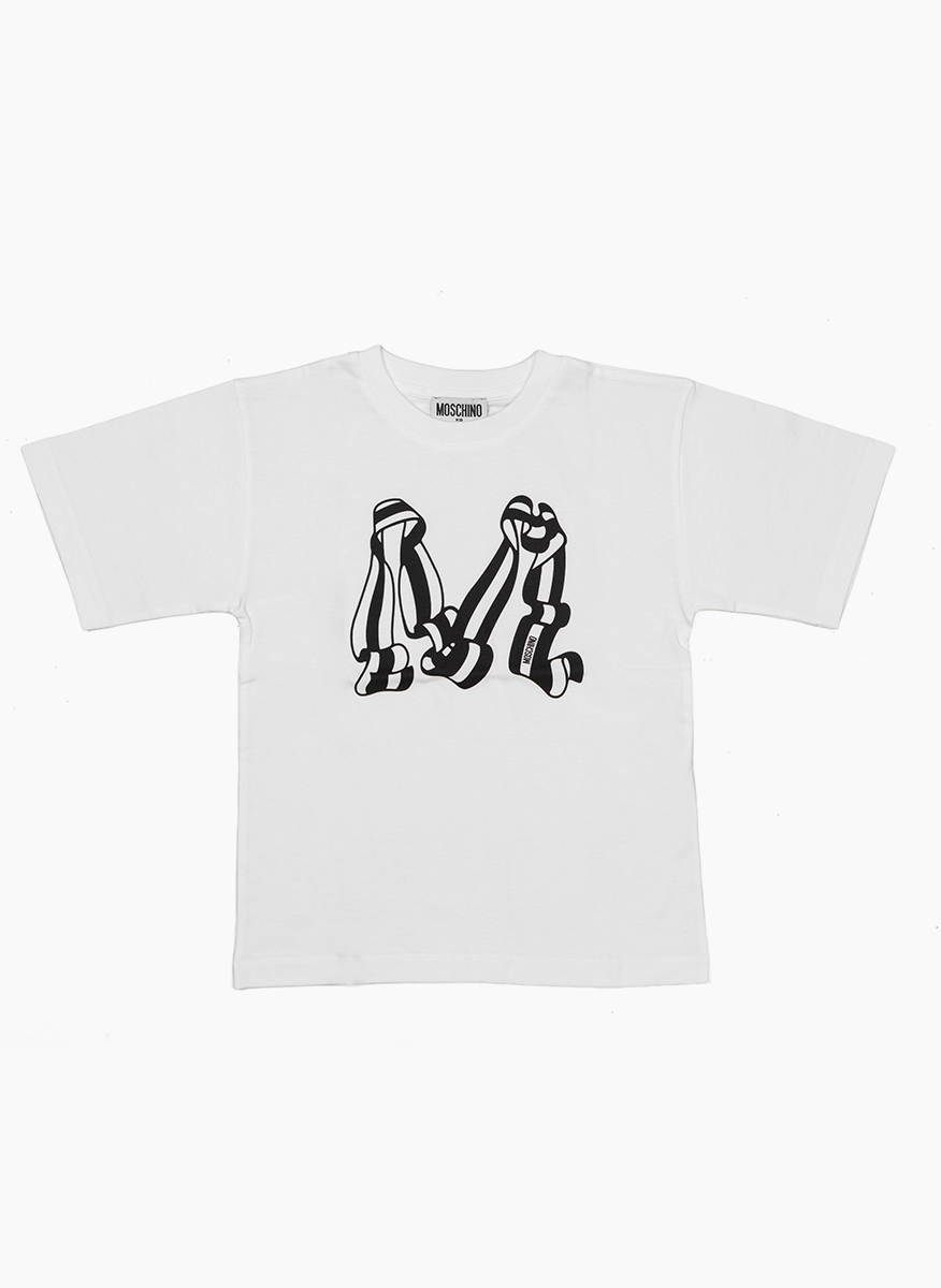 Тишърт с лого принт Moschino Kids