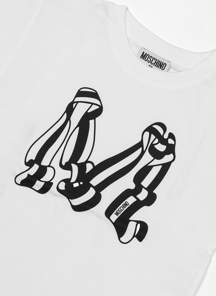 Тишърт с лого принт Moschino Kids