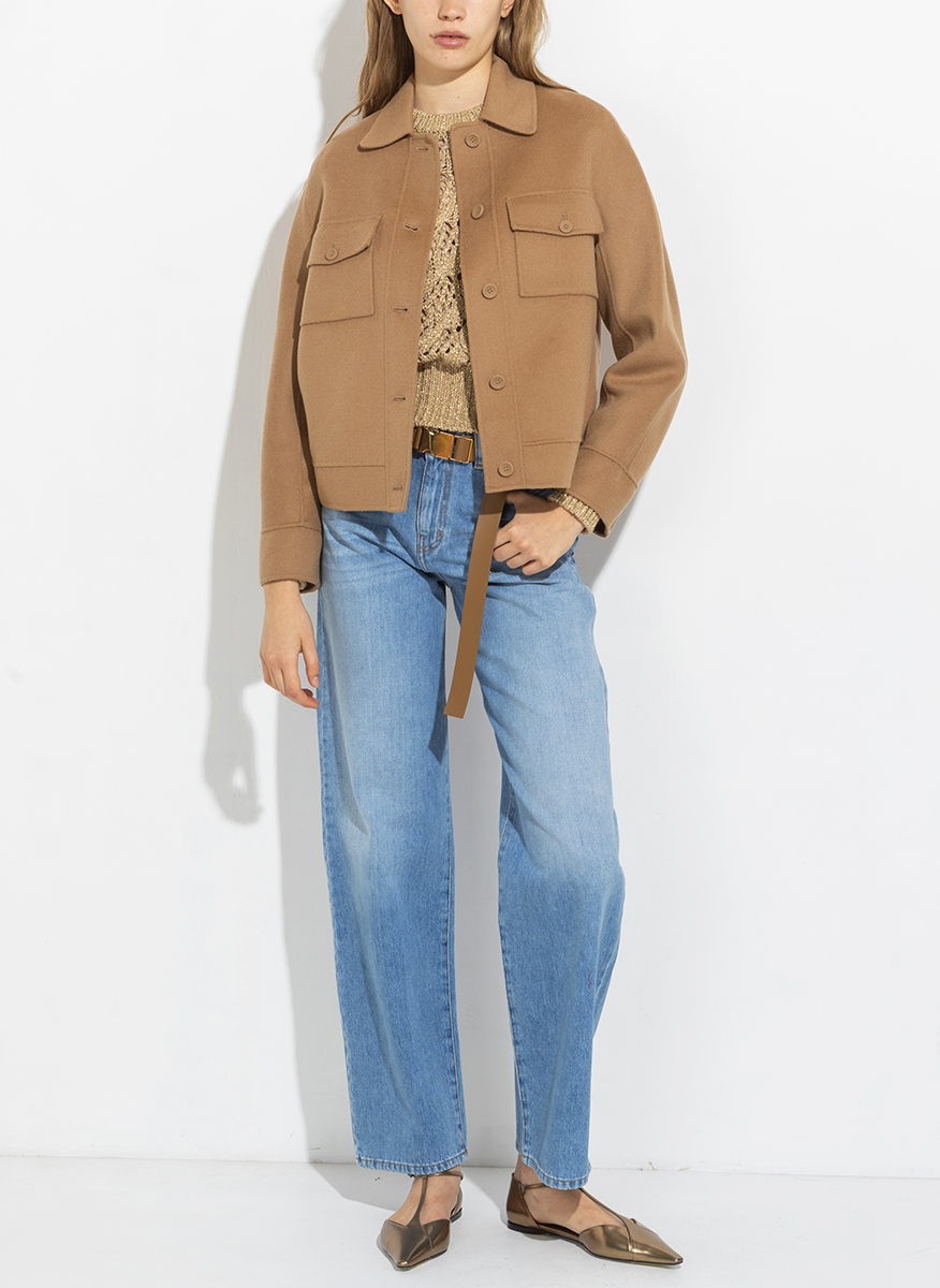 Късо палто от фина вълна и кашмир Max Mara Studio Fiero