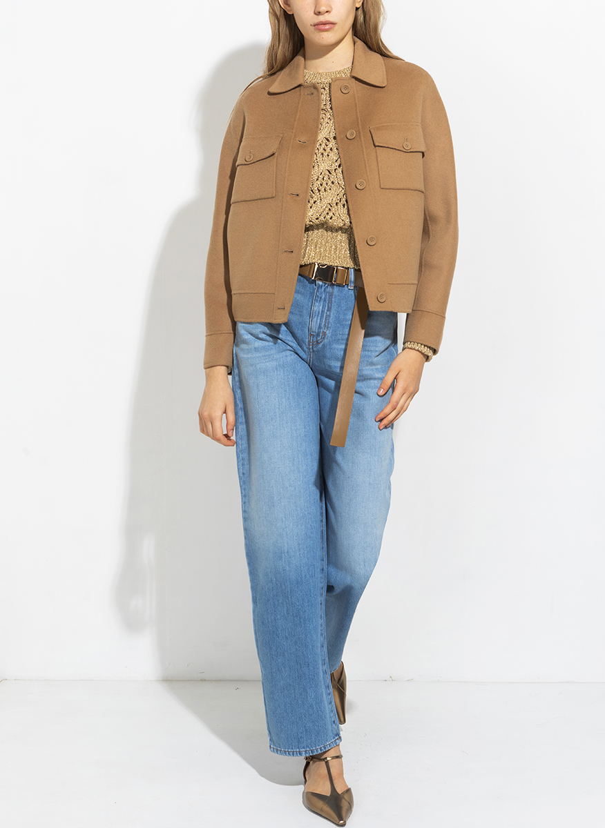 Късо палто от фина вълна и кашмир Max Mara Studio Fiero