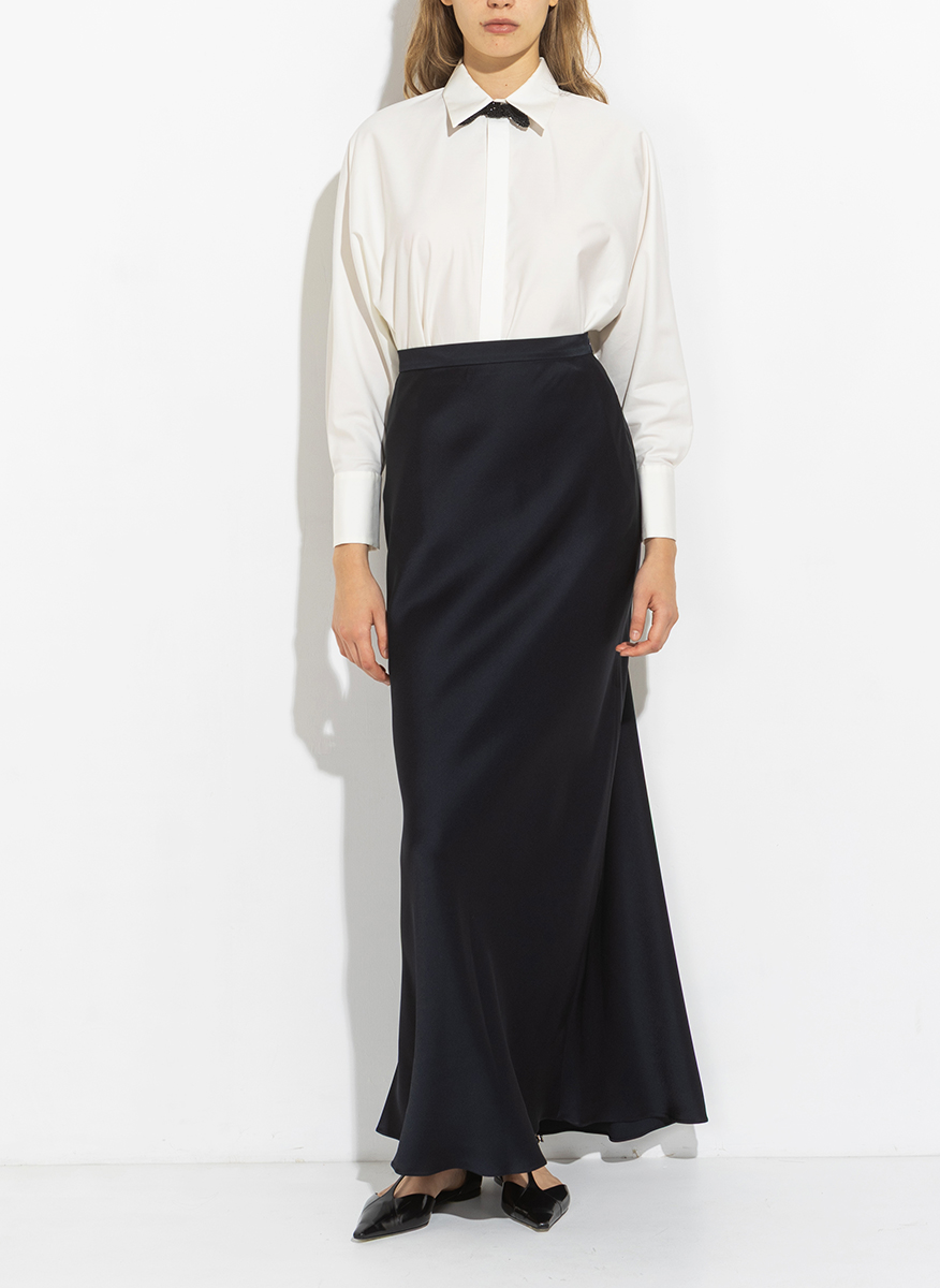 Риза с подвижна панделка с декоративни кристали Max Mara Studio Roll