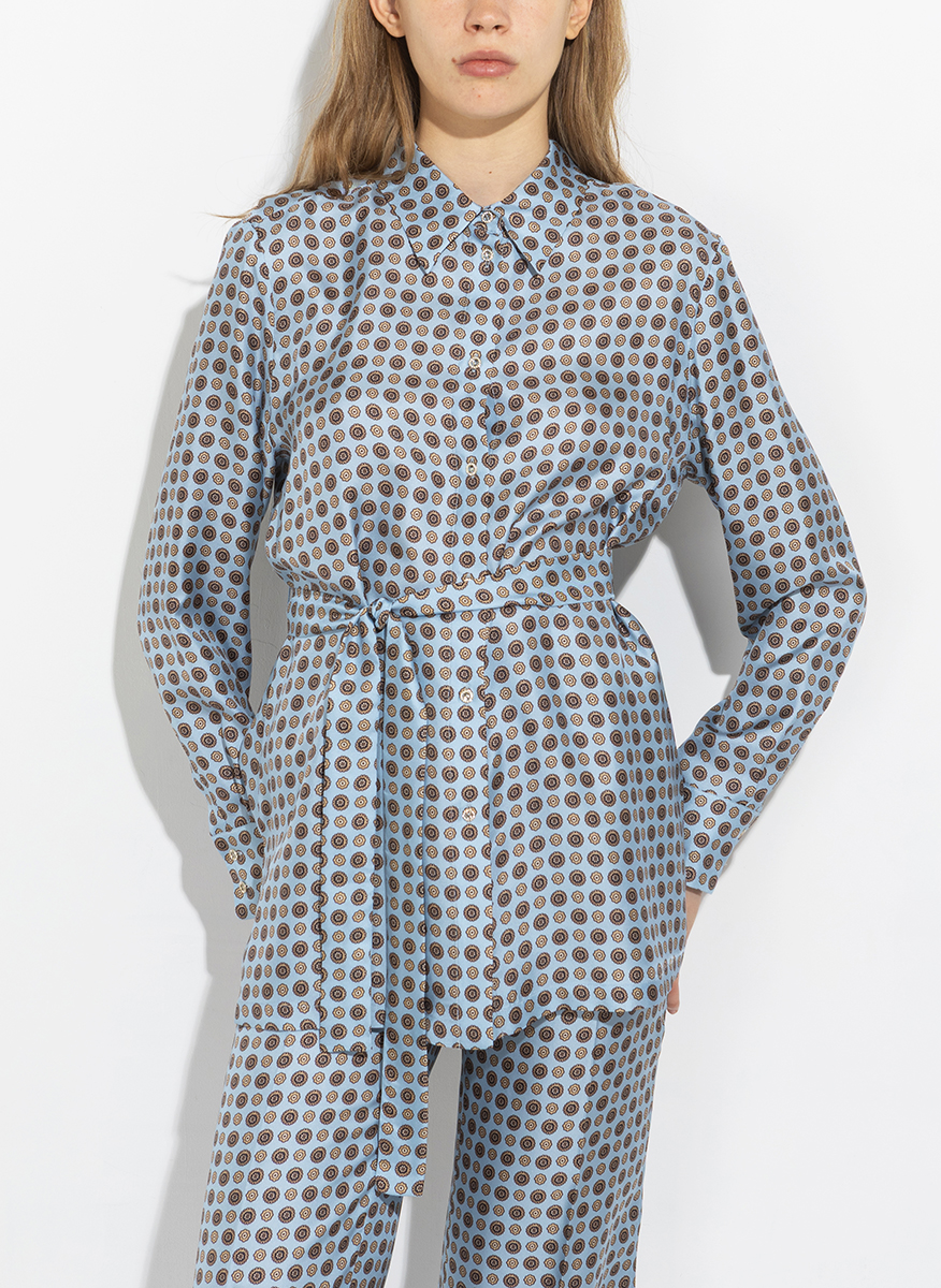 Max Mara Jug 'Pyjama-style' printed silk shirt