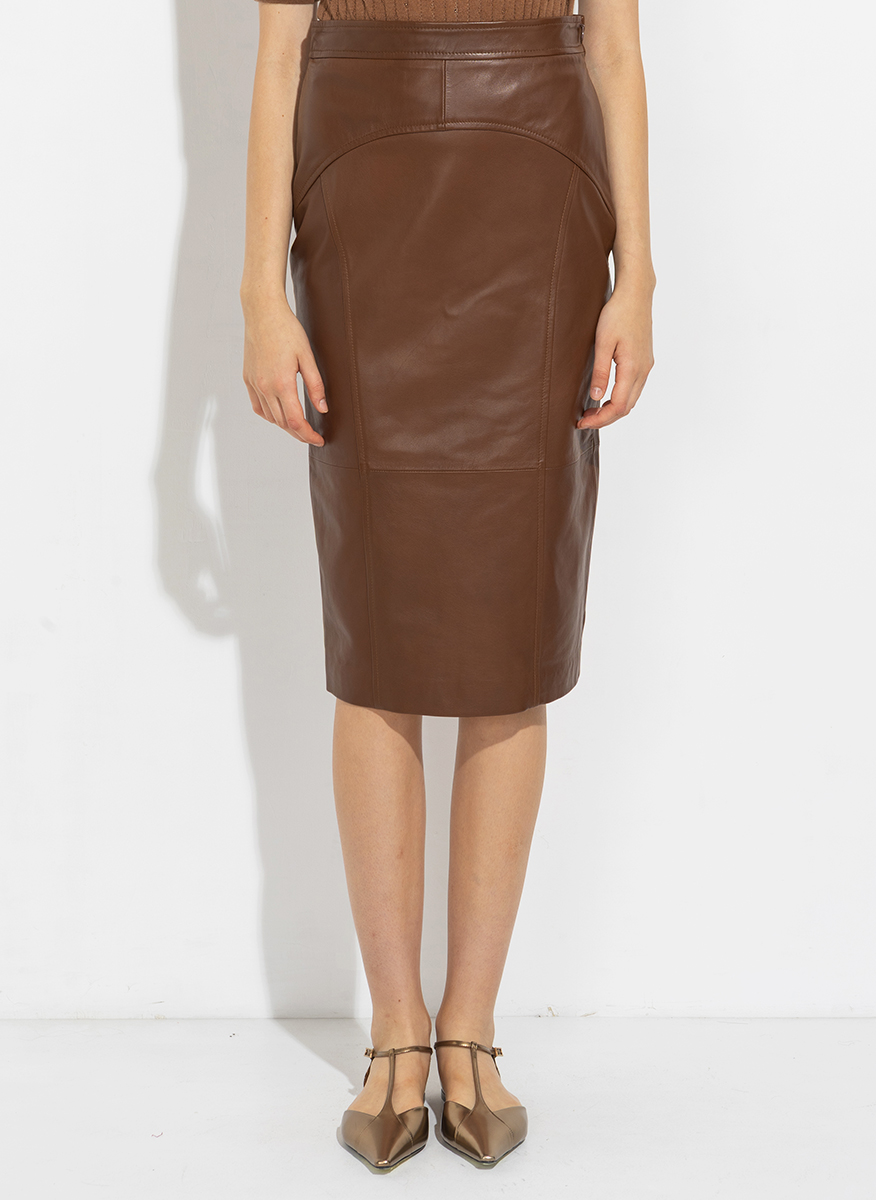 Миди кожена пола 'Pencil' Max Mara Studio Taiga