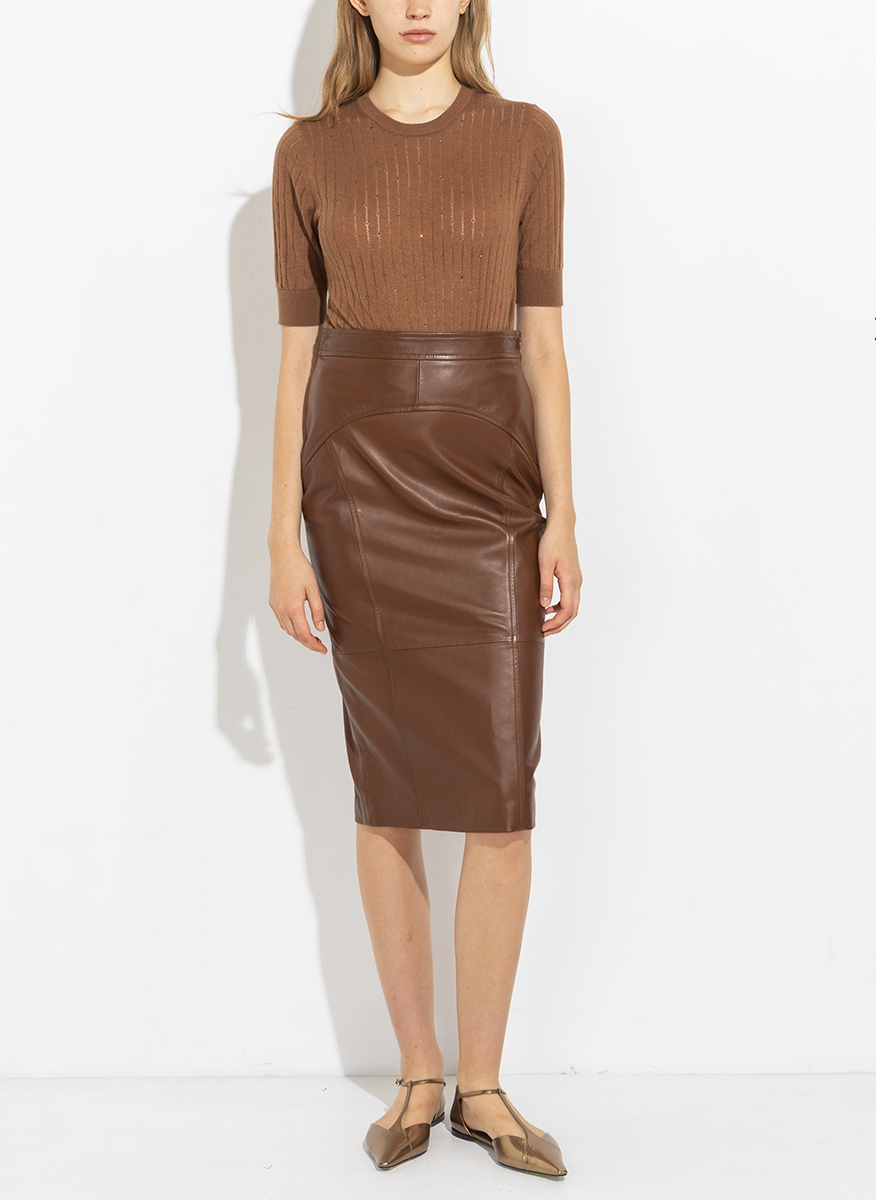 Миди кожена пола 'Pencil' Max Mara Studio Taiga