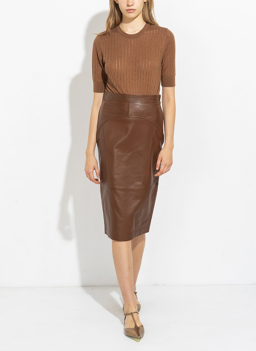 Миди кожена пола 'Pencil' Max Mara Studio Taiga