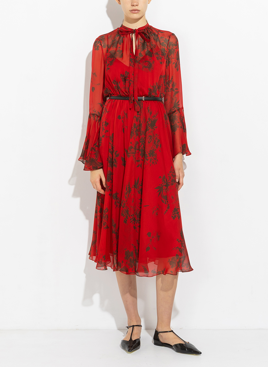 Рокля от копринен шифон Max Mara Studio Klenia