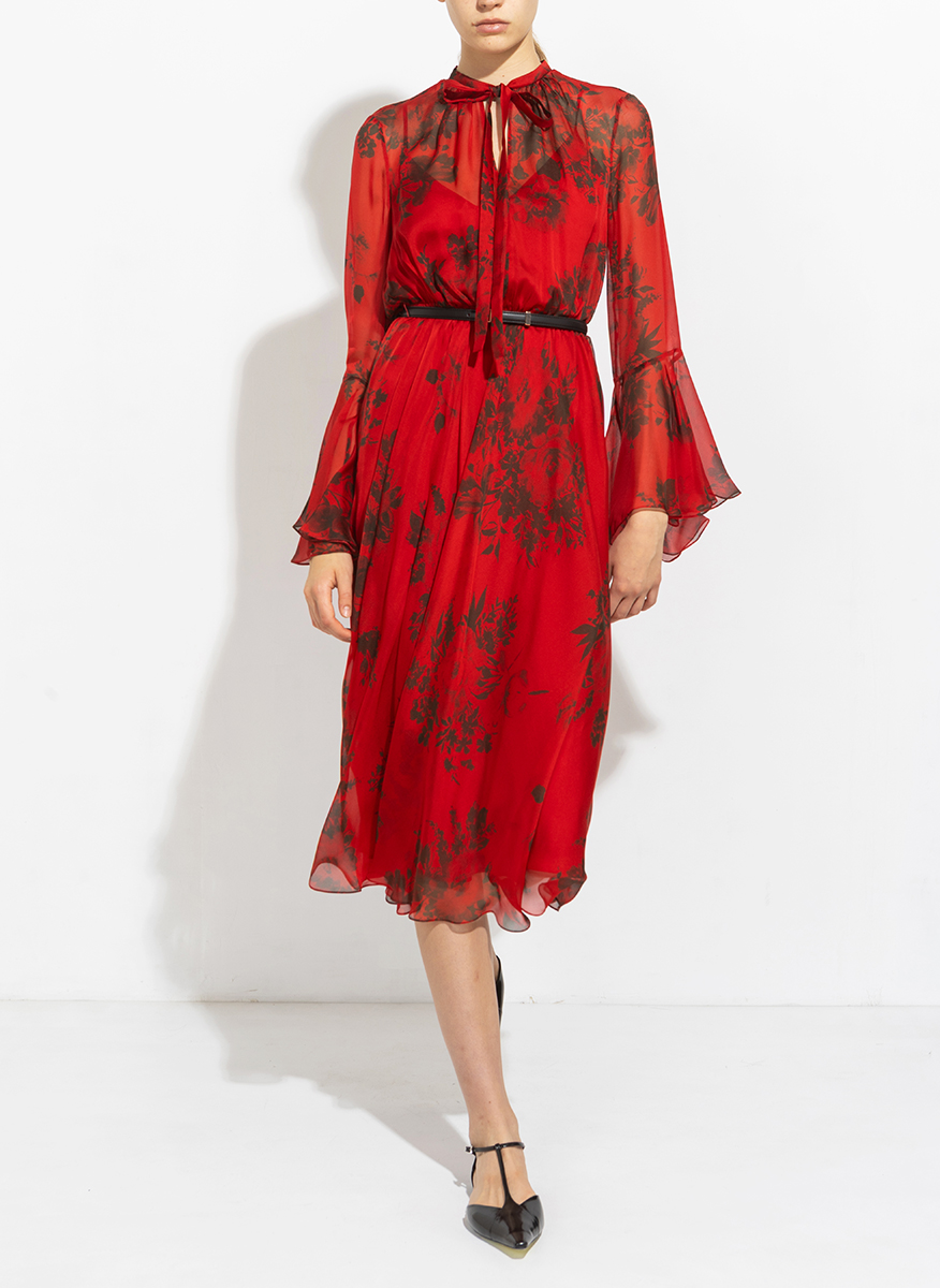 Рокля от копринен шифон Max Mara Studio Klenia