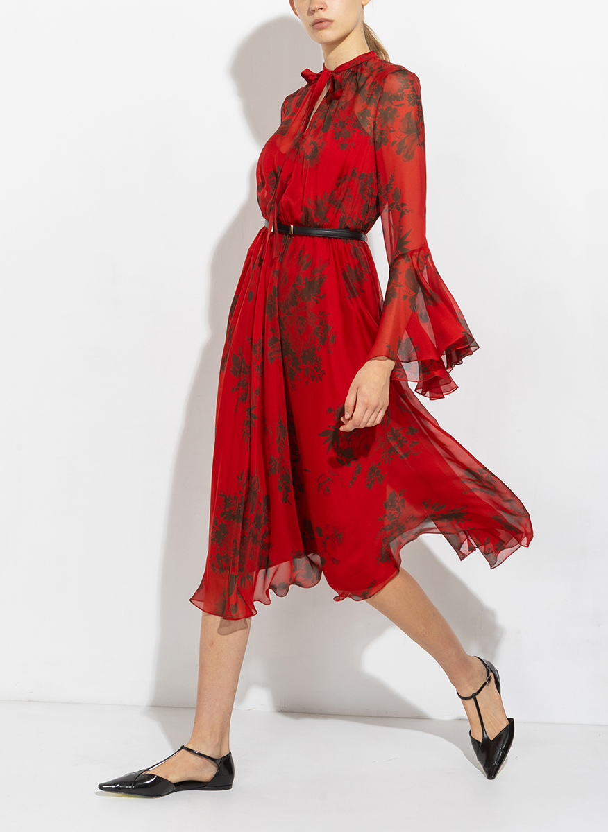 Рокля от копринен шифон Max Mara Studio Klenia