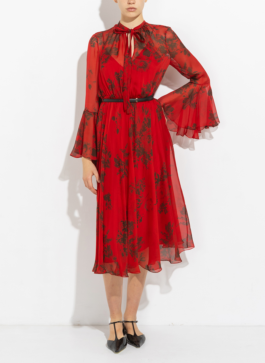 Рокля от копринен шифон Max Mara Studio Klenia