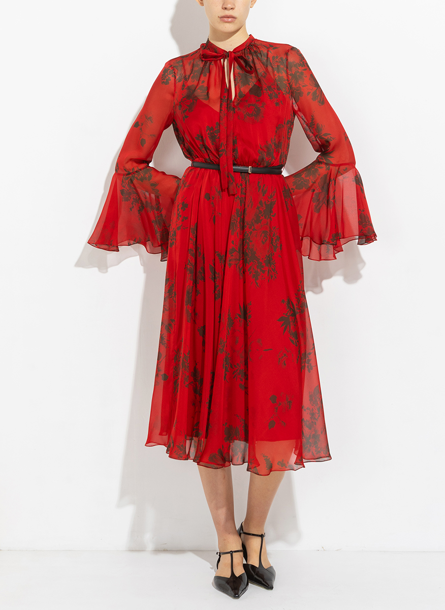 Рокля от копринен шифон Max Mara Studio Klenia