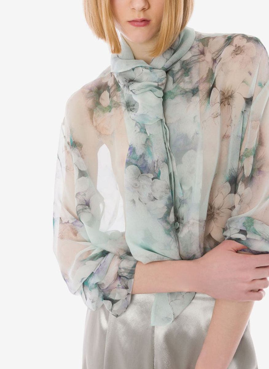 Риза от копринен шифон 'Knot tie' Alberta Ferretti