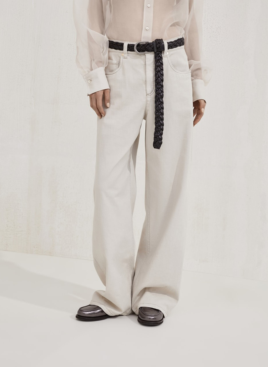 Brunello Cucinelli Loose Barrel denim trousers