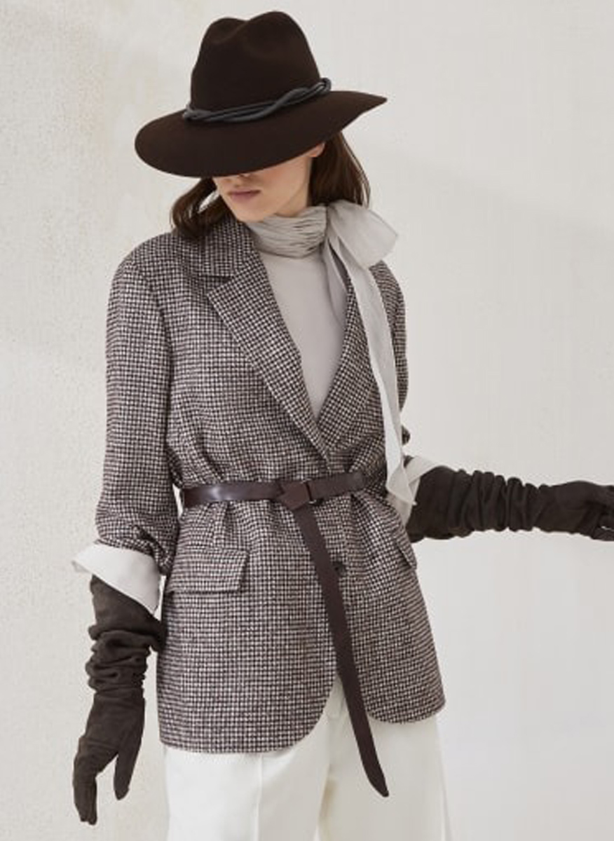 Brunello Cucinelli wool blazer with belt