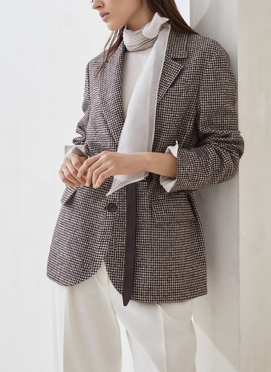 Brunello Cucinelli wool blazer with belt