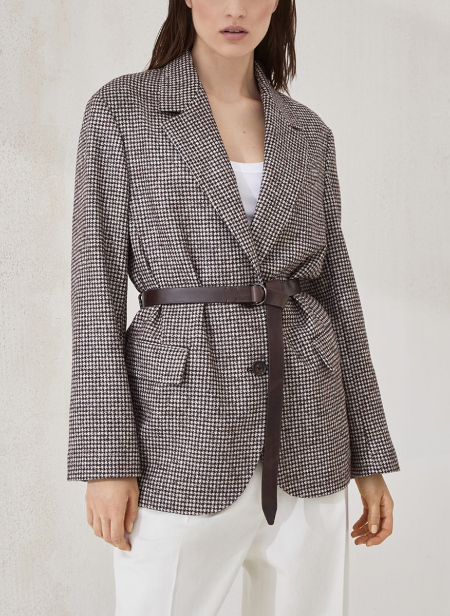 Brunello Cucinelli wool blazer with belt