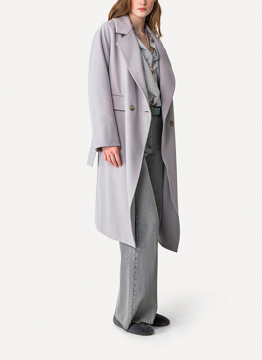 forte_forte midi coat in wool and cashmere