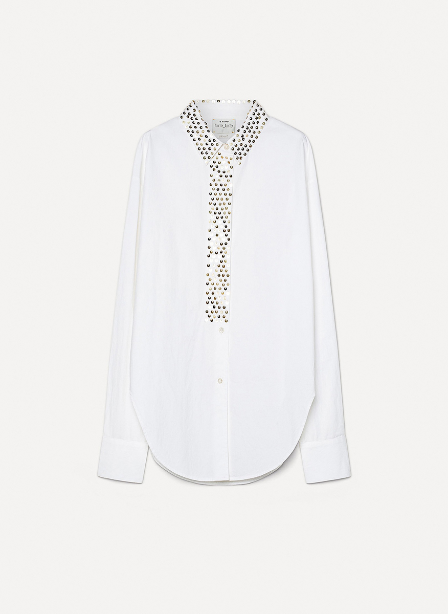 forte_forte poplin shirt with “petites étoile” embroidery
