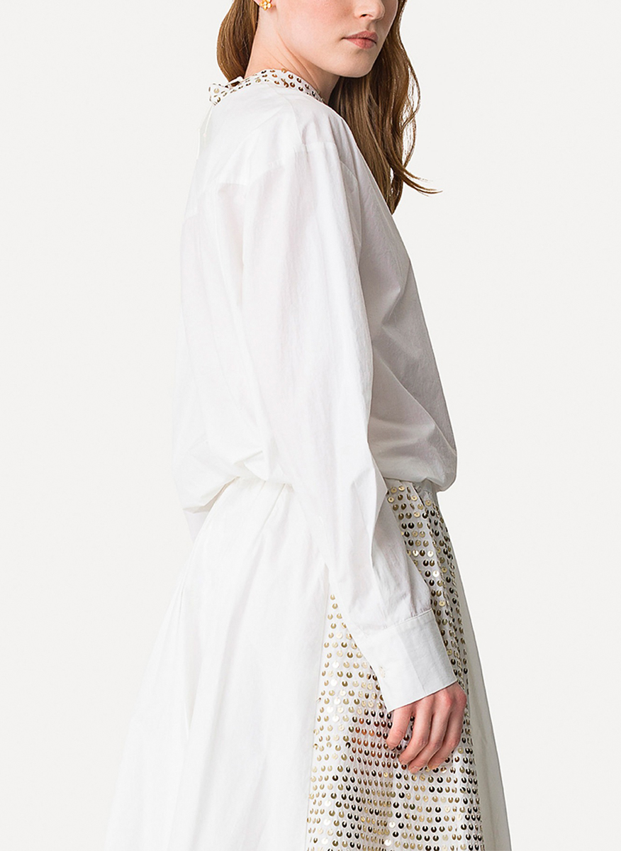 forte_forte poplin shirt with “petites étoile” embroidery