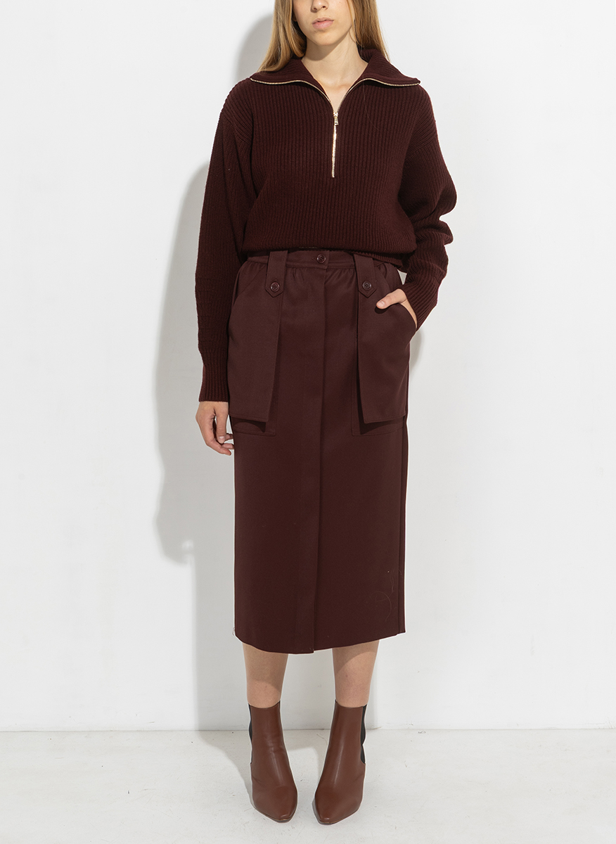 Max Mara Badess midi skirt in wool