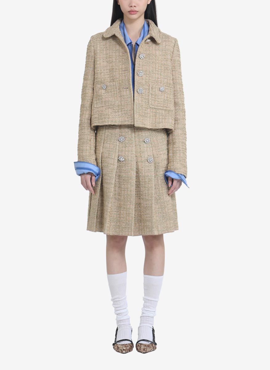 No21 short jacket with tweed effect