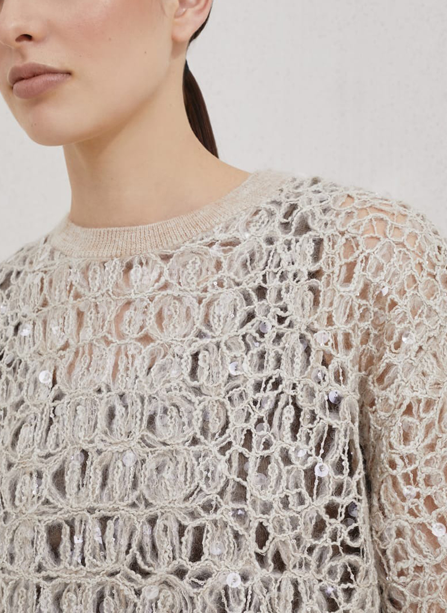 Brunello Cucinelli knitted T-shirt with sequins