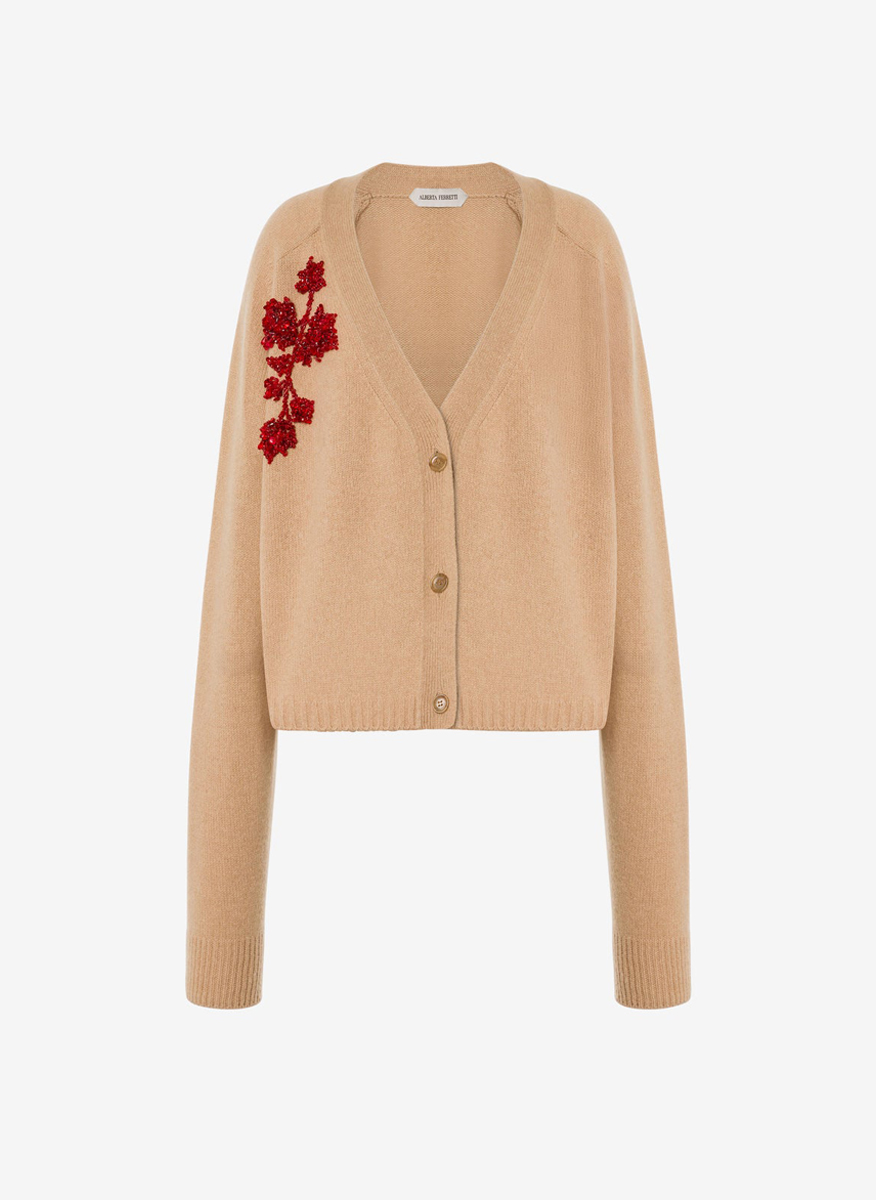 Alberta Ferretti cardigan with floral embroidery