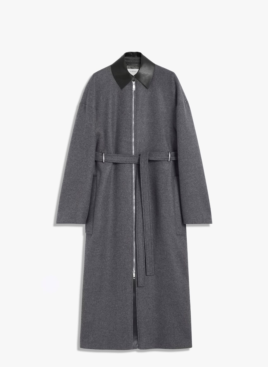 Палто от вълна с кожени детайли Sportmax Gene