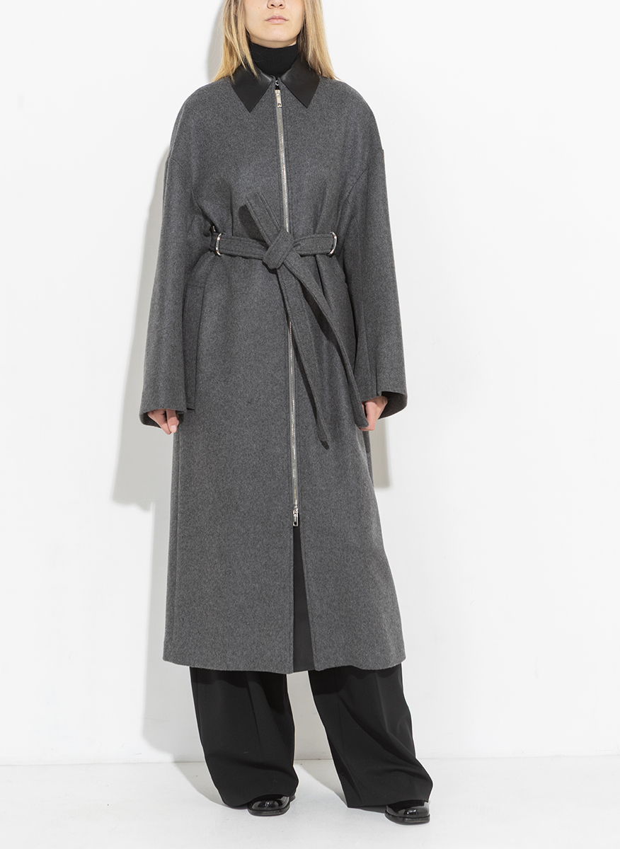 Палто от вълна с кожени детайли Sportmax Gene