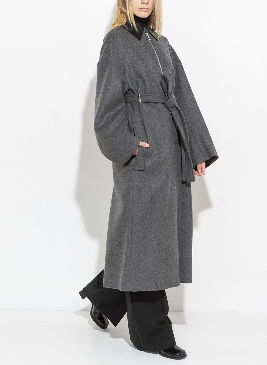 Палто от вълна с кожени детайли Sportmax Gene
