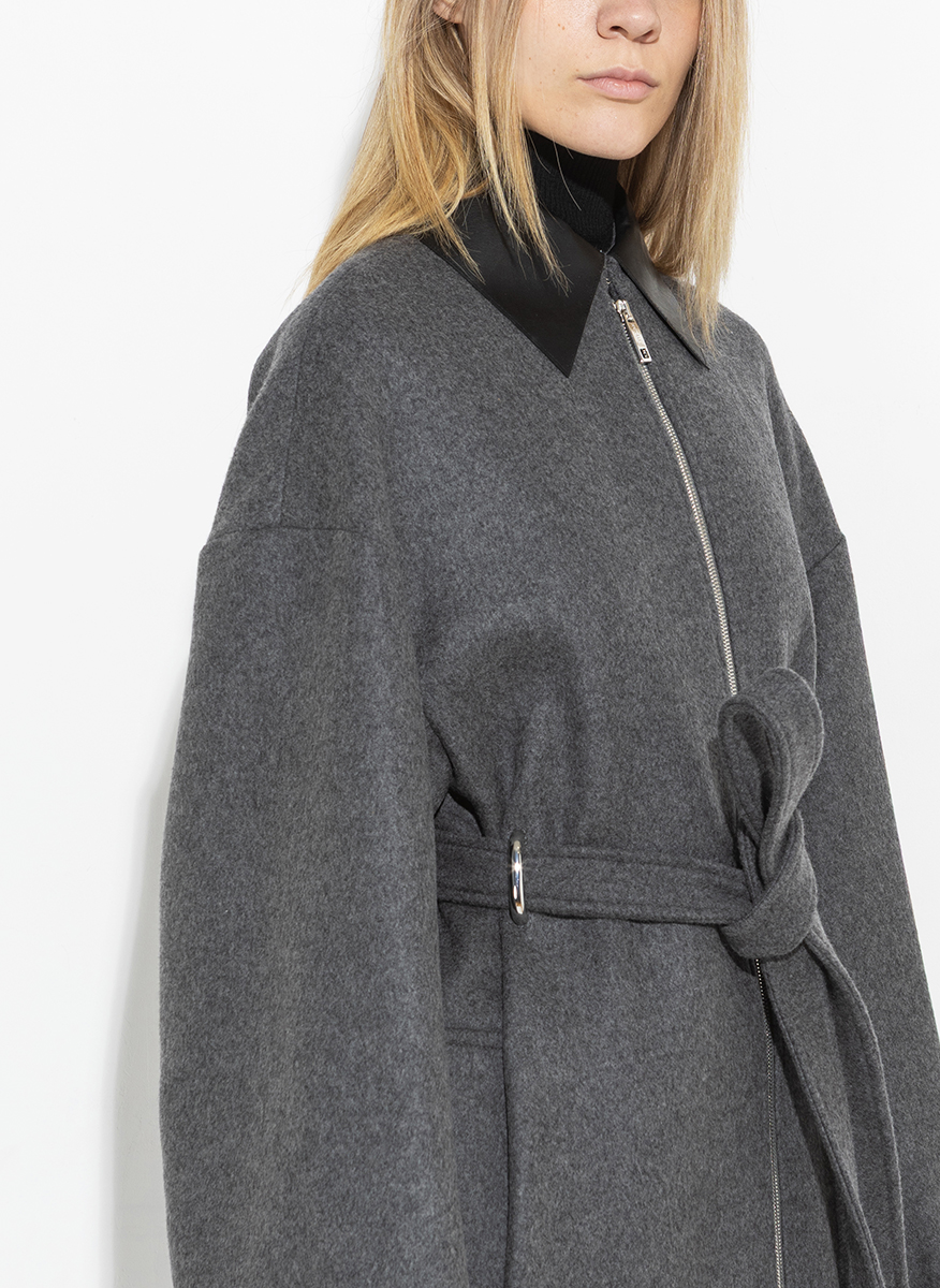 Палто от вълна с кожени детайли Sportmax Gene
