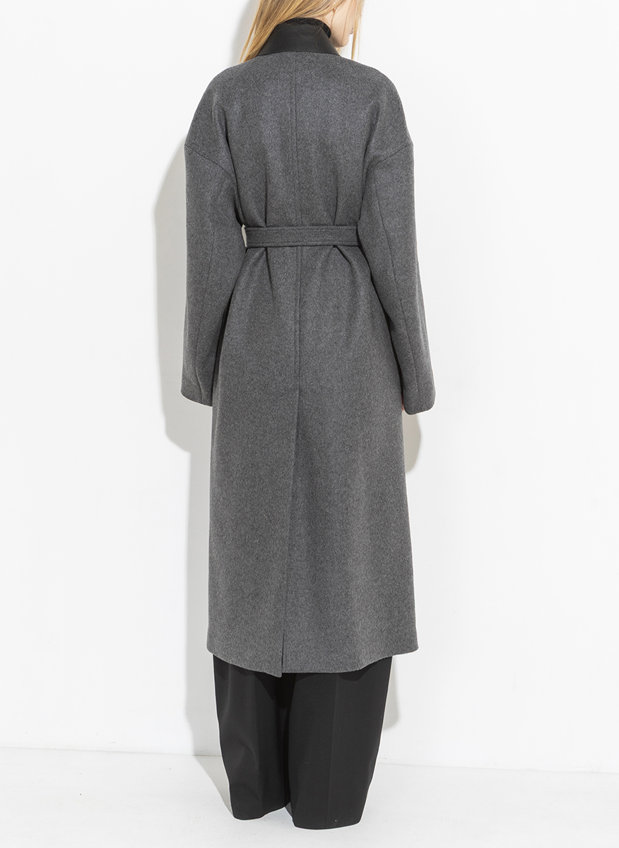 Палто от вълна с кожени детайли Sportmax Gene