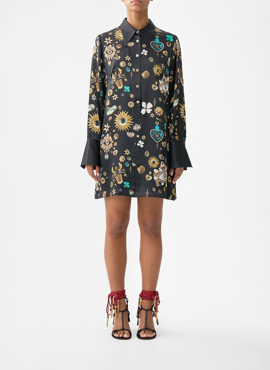 Camilla `Amulets And Alchemy` Mini shirt dress