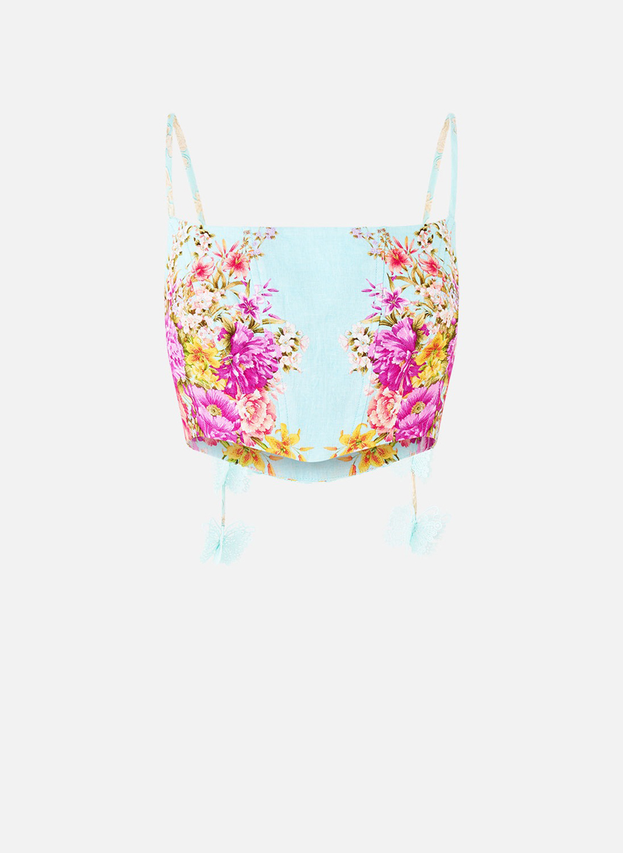 Camilla `Bazaar blooms` Corset crop top