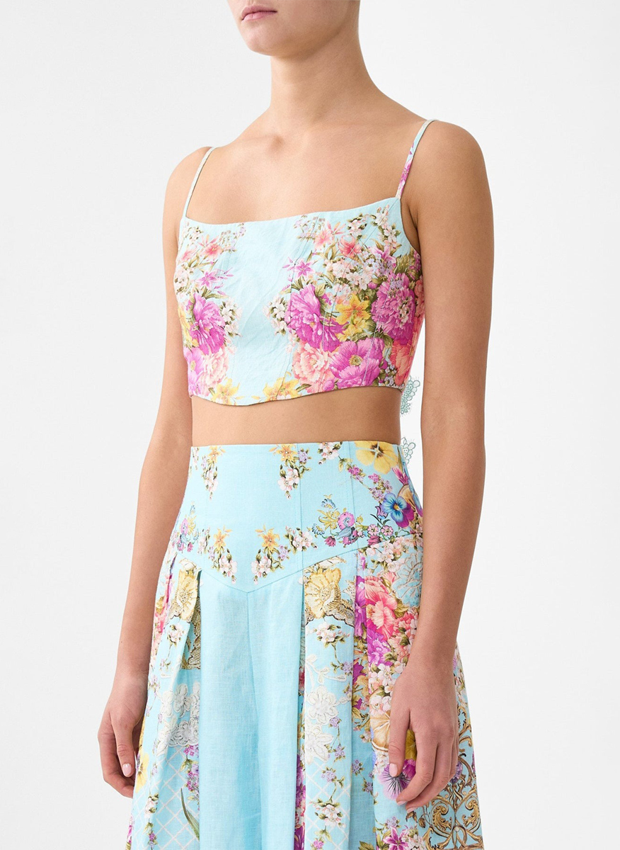 Camilla `Bazaar blooms` Corset crop top