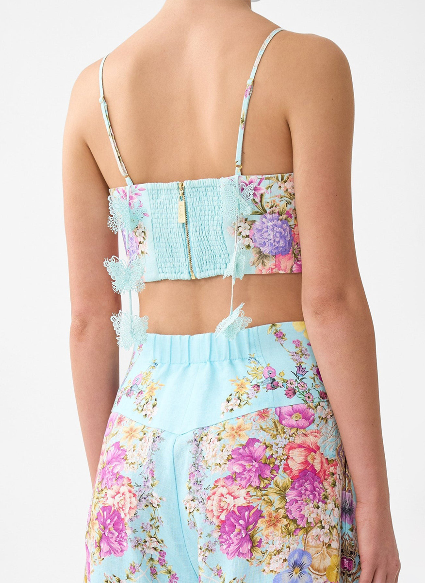 Camilla `Bazaar blooms` Corset crop top